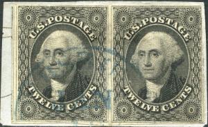 #17 USED PAIR WITH BLUE TOWN CANCEL CV $625.00 BN6140
