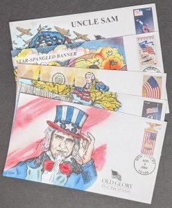 EDW1949SELL : USA 2003 Scott #3776-80 Cplt set Flags on Collins Hand Painted FDC