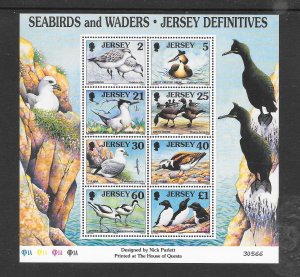 BIRDS - JERSEY #832a SEABIRDS M/S MNH