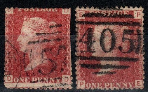 Great Britain #33 Plates 105, 106 Used CV $12.50 (A115)