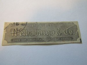 US Stamps, Wells Fargo & Co. Express, used 25c San Francisco-Imprint from #U10,