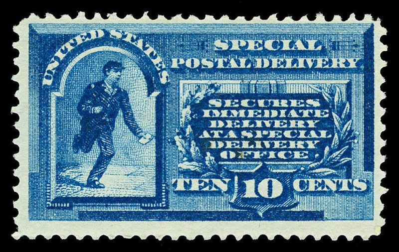 Scott E1 1885 10c Special Delivery Perforated 12 Issue Mint Fine+ OG LH Cat $575