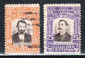 El Salvador #412-413  VF   Used   CV  $3.00   ....  5470037