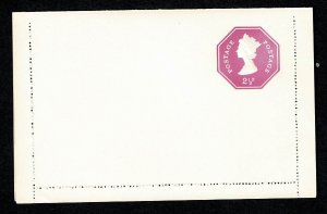 GB 2½p pink embossed design letter card. H&B LCSP10