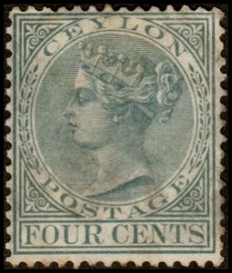 Ceylon 64 - Used - 4c Queen Victoria (1872) (cv $2.00)