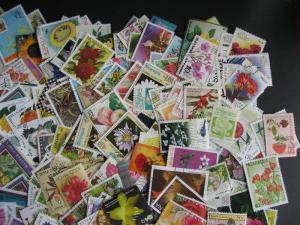 FLOWERS topic 960 different stamps + 12 SS, includes postally used!