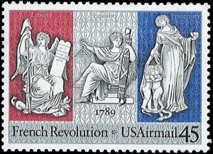 U.S. Scott # C120  1989 45c multi Litho& French Revolution Bicent. ; TAGGED m...