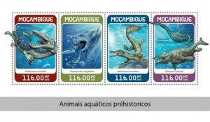 Mozambique - 2018 Prehistoric Water Animals - 4 Stamp Sheet MOZ18319a