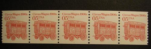 Scott 2452, 5 cent Circus Wagon, PNC5 #1, MNH Transportation Beauty