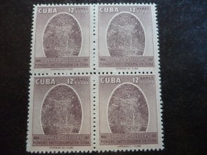 Stamps - Cuba - Scott#571,C157 - Mint Hinged Set of 2 Stamps in Blocks of 4