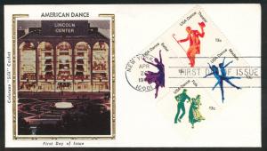 1752a American Dance FDC  on Colorano Silk Cache U/A