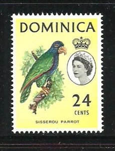 Album Treasures Dominica Scott # 175  24c Elizabeth Imperial Parrot Mint VLH