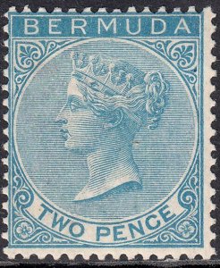 1883- 1904 BERMUDA QV 2d BLUE (SG# 25) MH VF