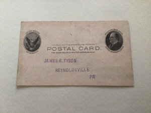 U. S. James A. Tyson Reynoldsville 1902 postal card 67145