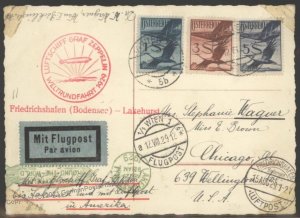 Austria 1929 Graf Zeppelin Si30Round the World Chicago Flown Cover 103399