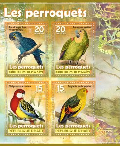 Stamps.Birds, Parrots 2022 year 1+1 sheets perf Haiti