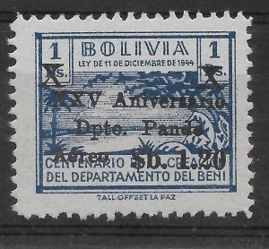 BOLIVIA 1966 Overprinted Pando Department Blue Michel 739 Scott C272 MNH