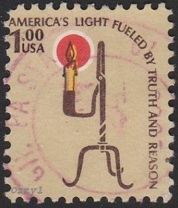 USA #1610 1979 $1 Rush Lamp & Candle Holder USED-VG-NH. 