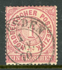 Germany States 1869 North German Confederation 1gr Rose Scott #16 VFU G490