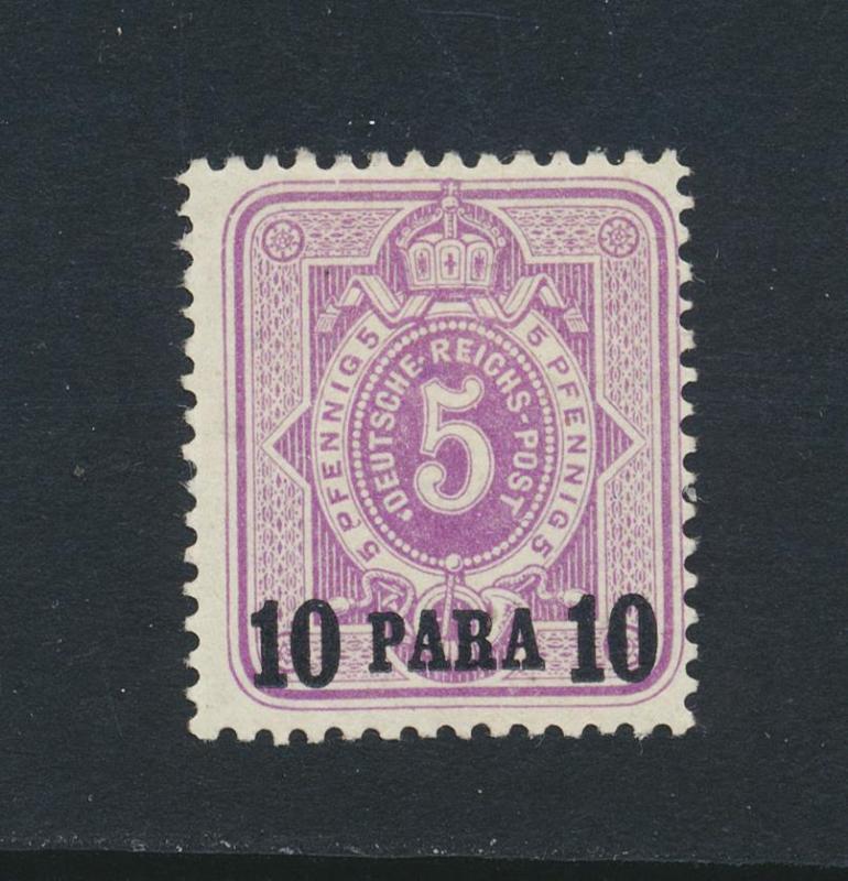 GERMAN OFFICES IN TURKEY 1884, 10p on 5pf SIGNED MLH Sc#1var Mi#1b (SEE BELOW