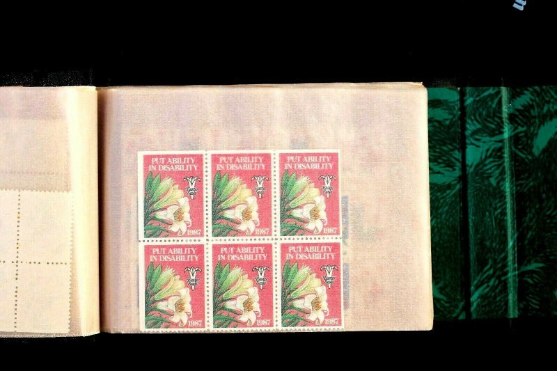 US STAMP COLLECTION CHRISTMAS SEAL + Others 100 DIFFERENT BLOCKS (635 Stamps)