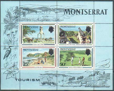 HERRICKSTAMP MONTSERRAT Sc.# 251A Golf & Tourism S/S