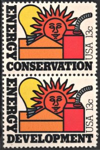 SC#1723-24 13¢ Energy Conservation/Development Pair (1977) MNH