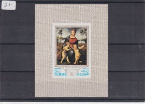 1970 Fujeira - Madonna Paintings Mini Sheet - Mi-599/Block 35 B - MNH