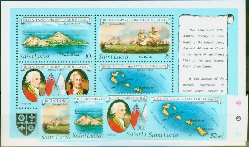 St Lucia 1982 Battle of the Saints Set of 5 SG616-MS620 V.F MNH