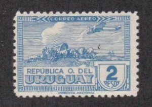 Uruguay # C102, Plane over Oxcart, Mint LH, 1/3 Cat.