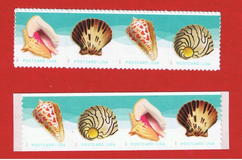 #5163-5170 MNH S/A  Sheet & coil strip of 4 Seashells  Free S/H