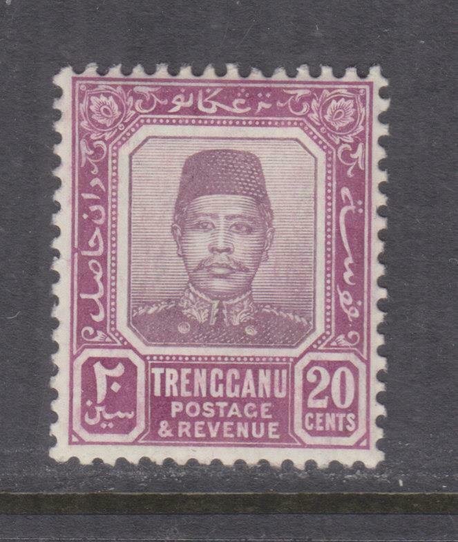 TRENGGANU, MALAYSIA, 1910 Sultan 20c. Dull & Bright Purple, lhm.