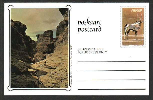 South West Africa Gazelle Unused Postal Card 