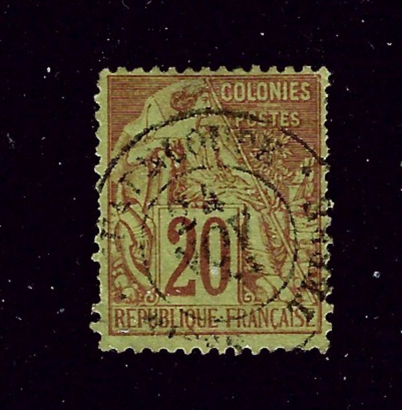 French Colonies 52 Used 1881 issue few shortened perfs