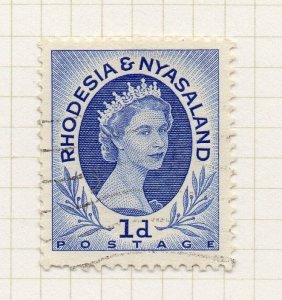 Rhodesia & Nyasaland 1954 QEII Early Issue Fine Used 1d. 075712