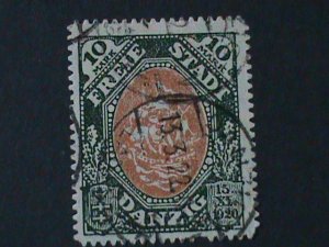 DANZIG-1921-SC#58-CONSTITUTION STAMP-HANSEATIC TRADING SHIP VF FANCY CANCEL