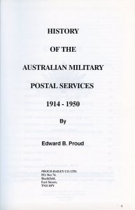 HISTORY OF AUTRALIAN MILITARY POSTAL SERVICE BY EDWARD B. PROUD NEW BOOK BLOWOUT