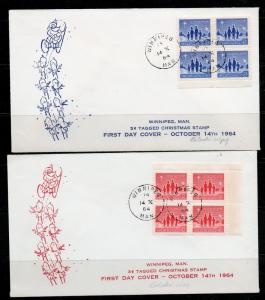 Canada #434-435p Christmas FDC Caneco Cachet addr D881