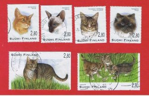 Finland  #972-977  VF used   Cats  Free S/H