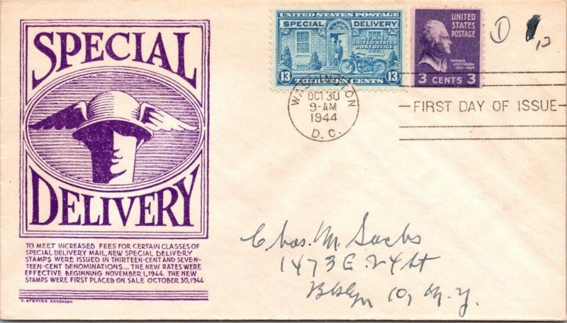 FDC 1940 SC #E17-SD6 Anderson Cachet - Washington DC - Pair - F60679