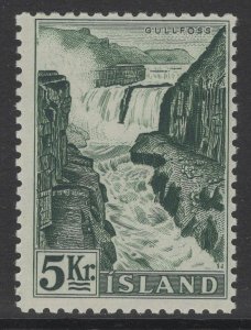 ICELAND SG342 1956 5k WATERFALLS MNH