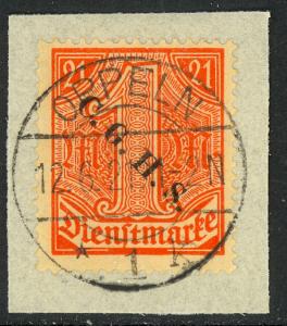 UPPER SILESIA 1920 1mk Prussia Official C.G.H.S. DIAGONALLY DOWNWARD