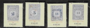 US#3694-3697  37c Hawaiian Missionaries of 1851-52 MNH CV $5.00