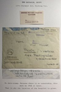 1946 German Egypt Prisoner Of War POW MEF Camp Cover To Polsum Germany