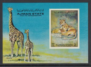 Ajman MI 1411 BL364 Lions Giraffees Souvenir Sheet MNH VF