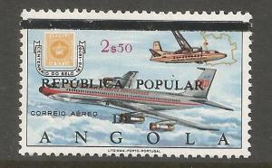 ANGOLA  C37  MNH,  STAMP CENTENARY TYPE OVERPRINTED IN BLACK