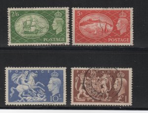 GREAT BRITAIN  #286-9  1951 complete set all VF with very light postmarks SHIPS