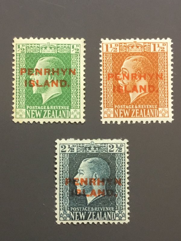 Penrhyn Is. 17,19,21 F-VF MHR. Scott $ 4.45