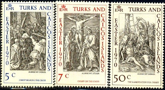 Easter, Albrecht Durer Engravings, Turks & Caicos Islds SC#202-4 MNH set
