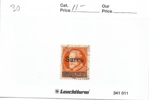 Germany: Saar Sc #28 used (57967)